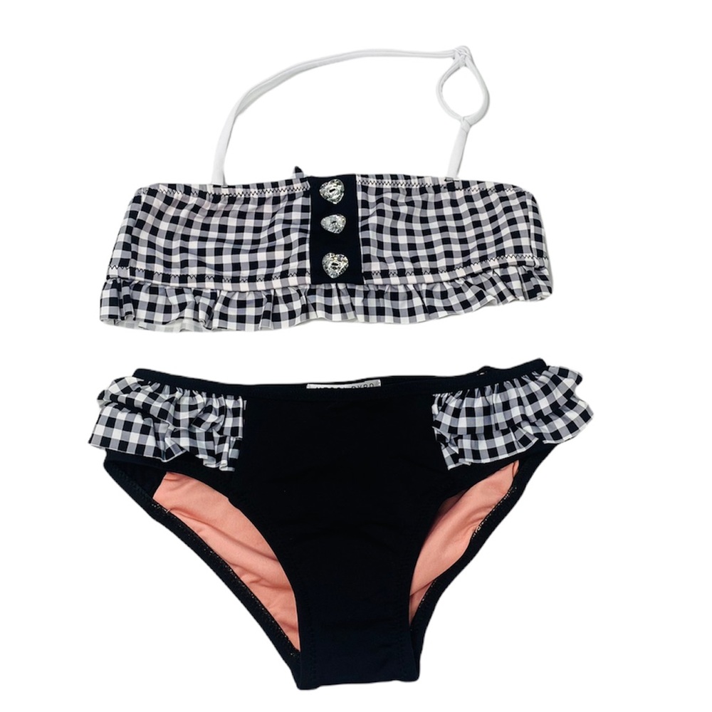 NESSI BYRD***Checked Bl./White Bikini Set Sizes 4,6,14 $75